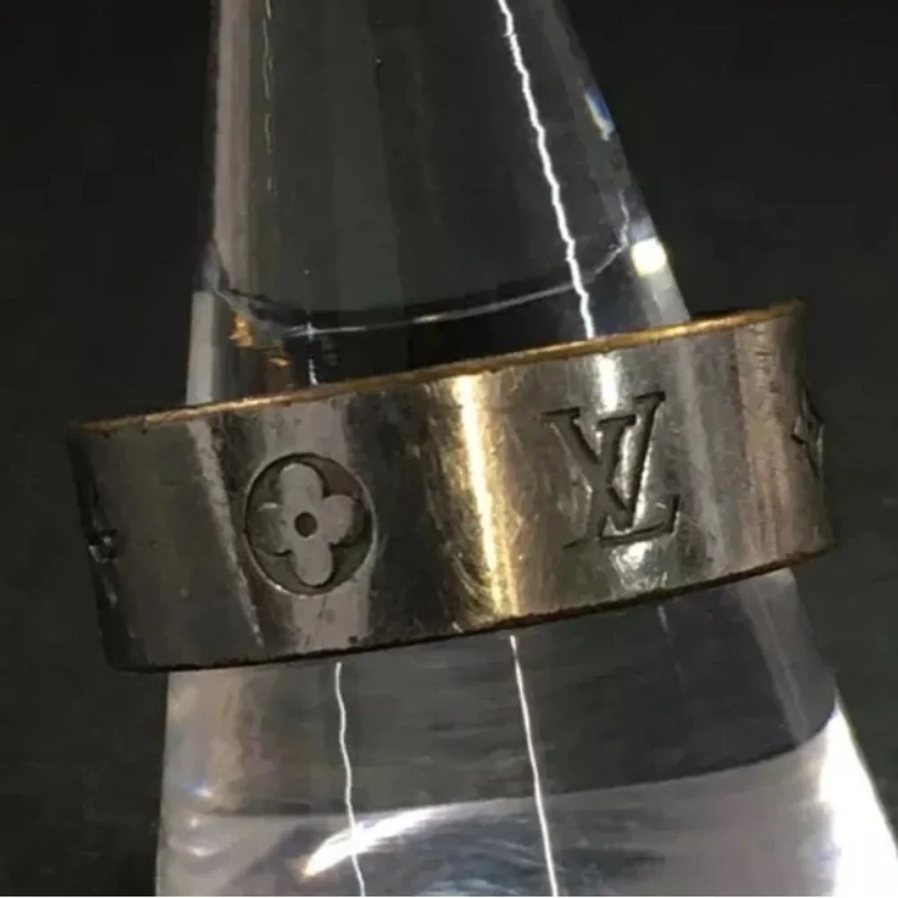 Authentic Louis Vuitton LV Instinct Silver Tone Ring ISO sz: 61 Large